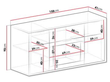 Fonti Skjenk 158 cm - Brun - Oppbevaring - Oppbevaringsmøbler - Sideboard & skjenk