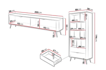 Forba Møbelsett til Stue - Beige - Oppbevaring - Oppbevaringsmøbler - Møbelsett til stue