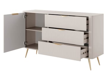 Forba møbelsett til stue - TV-benk, bokhylle og skjenk - hvit - Oppbevaring - Oppbevaringsmøbler - Møbelsett til stue