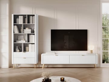 Forba møbelsett til stue - TV-benk og bokhylle - hvit - Oppbevaring - Oppbevaringsmøbler - Møbelsett til stue