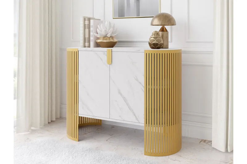 Friend Skjenk 120x40 cm - Gull/Hvit - Oppbevaring - Oppbevaringsmøbler - Sideboard & skjenk