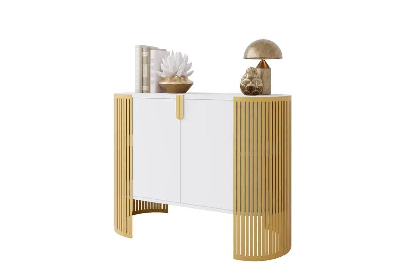 Friend Skjenk 120x40 cm - Gull/Hvit - Oppbevaring - Oppbevaringsmøbler - Sideboard & skjenk