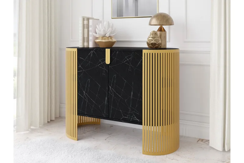 Friend Skjenk 120x40 cm - Gull/Svart - Oppbevaring - Oppbevaringsmøbler - Sideboard & skjenk