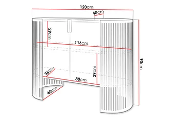 Friend Skjenk 120x40 cm - Rosa/Grå - Oppbevaring - Oppbevaringsmøbler - Sideboard & skjenk