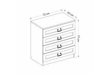 Fruitland Hjørnekommode 72 cm - Hvit - Oppbevaring - Oppbevaringsmøbler - Kommode