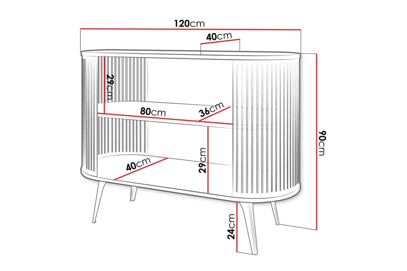 Galia Skjenk 120x40 cm - Svart/Grå - Oppbevaring - Oppbevaringsmøbler - Sideboard & skjenk