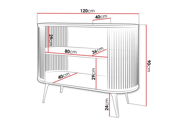 Galia Skjenk 120x40 cm - Svart/Hvit - Oppbevaring - Oppbevaringsmøbler - Sideboard & skjenk
