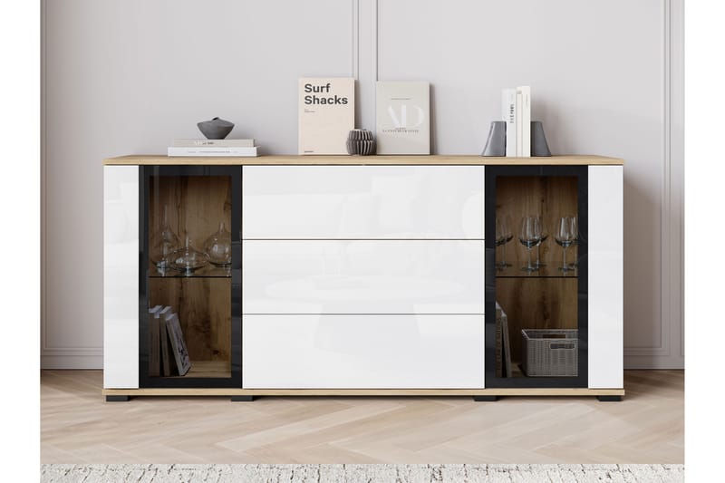 Gammel Skjenk 150x40 cm - Brun/Hvit - Oppbevaring - Oppbevaringsmøbler - Sideboard & skjenk