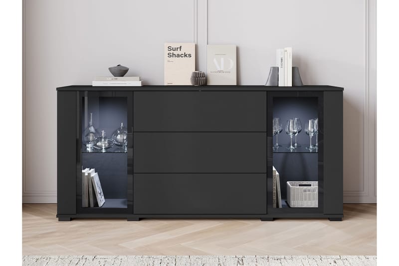 Gammel Skjenk 150x40 cm, Brun/Hvit