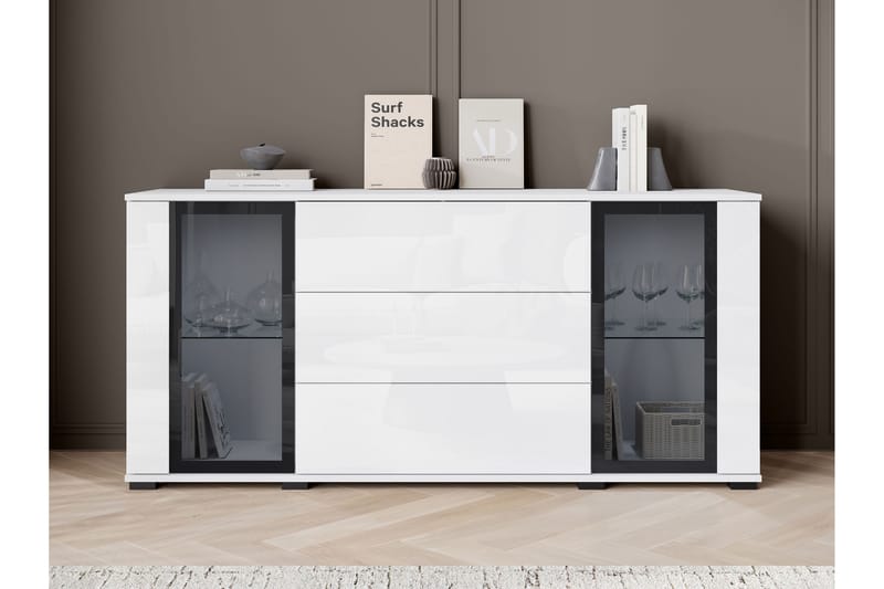 Gammel Skjenk 150x40 cm - Hvit - Oppbevaring - Oppbevaringsmøbler - Sideboard & skjenk