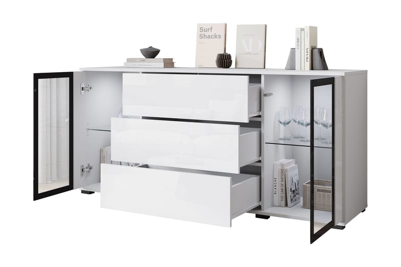 Gammel Skjenk 150x40 cm - Hvit - Oppbevaring - Oppbevaringsmøbler - Sideboard & skjenk