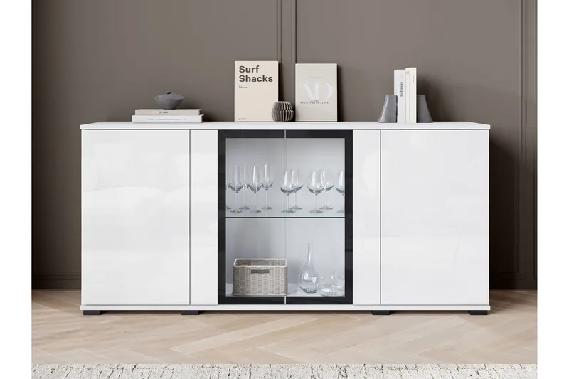 Gammel Skjenk 150x40 cm - Hvit - Oppbevaring - Oppbevaringsmøbler - Sideboard & skjenk