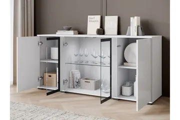 Gammel Skjenk 150x40 cm - Hvit/Rosa - Oppbevaring - Oppbevaringsmøbler - Sideboard & skjenk