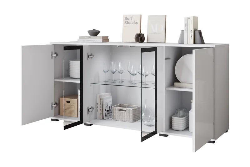 Gammel Skjenk 150x40 cm - Hvit/Rosa - Oppbevaring - Oppbevaringsmøbler - Sideboard & skjenk