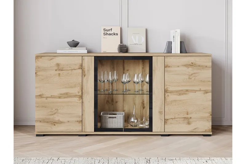Gammel Skjenk 150x40 cm - Hvit/Rosa - Oppbevaring - Oppbevaringsmøbler - Sideboard & skjenk