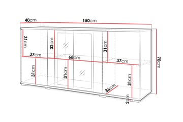 Gammel Skjenk 150x40 cm - Svart - Oppbevaring - Oppbevaringsmøbler - Sideboard & skjenk