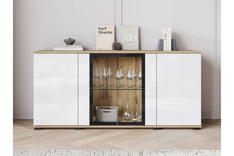 Gammel Skjenk 150x40 cm - Svart - Oppbevaring - Oppbevaringsmøbler - Sideboard & skjenk