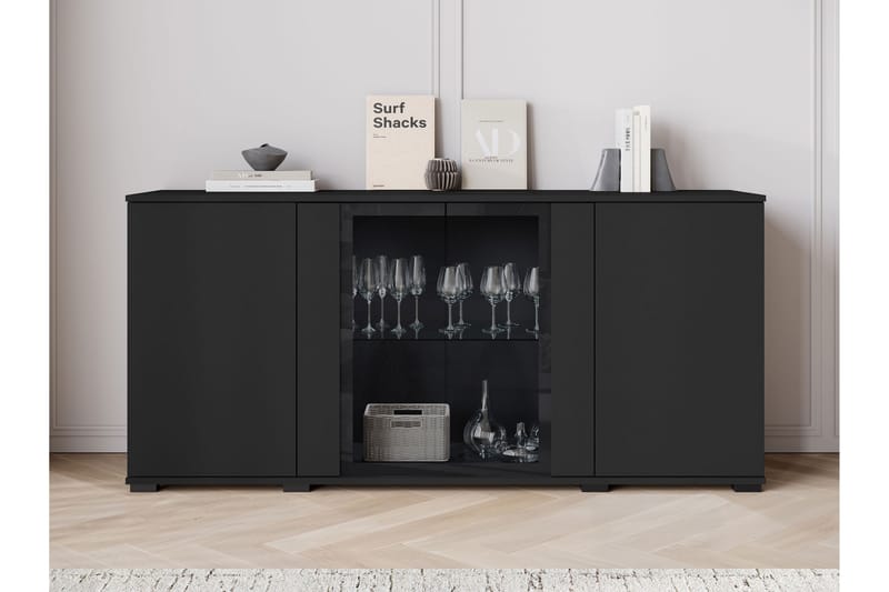 Gammel Skjenk 150x40 cm, Svart/Brun