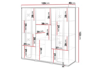 Gammelt Highboard - Brun/Hvit - Oppbevaring - Oppbevaringsmøbler - Sideboard & skjenk