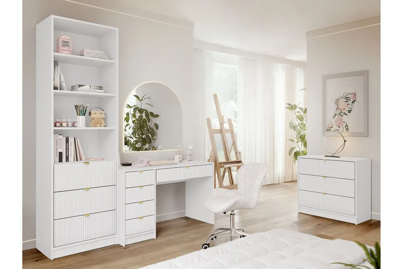 Gudelia Møbelsett Til Stue - Hvit - Oppbevaring - Oppbevaringsmøbler - Møbelsett til stue