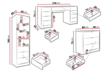 Gudelia Møbelsett Til Stue - Svart - Oppbevaring - Oppbevaringsmøbler - Møbelsett til stue