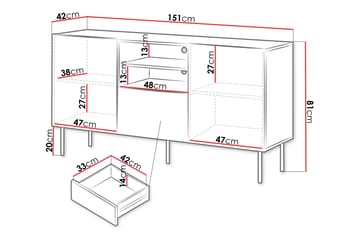 Hammarstrand Kommode 151 cm - Valnøtt - Oppbevaring - Oppbevaringsmøbler - Kommode