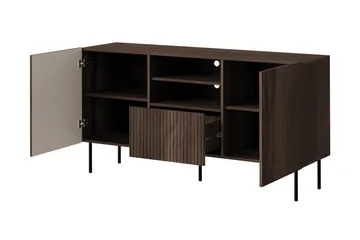 Hammarstrand TV Møbelsett Stue - Valnøtt / Svart / Ribbet Tre - Oppbevaring - Oppbevaringsmøbler - Møbelsett til stue