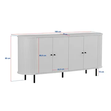 Haulover Konsollbord 180 cm - Sapphire Oak/Svart - Oppbevaring - Oppbevaringsmøbler - Sideboard & skjenk