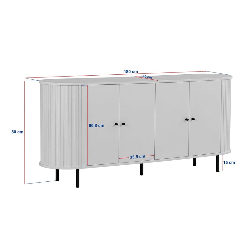Haulover Konsollbord 180 cm - Sapphire Oak/Svart - Oppbevaring - Oppbevaringsmøbler - Sideboard & skjenk