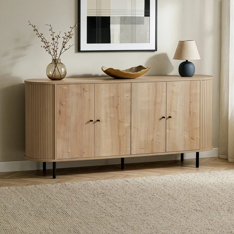 Haulover Konsollbord 180 cm - Sapphire Oak/Svart - Oppbevaring - Oppbevaringsmøbler - Sideboard & skjenk