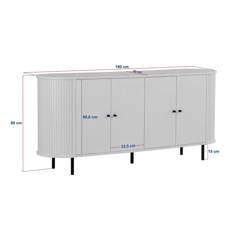 Haulover Konsollbord 180 cm - Valnøtt/Svart - Oppbevaring - Oppbevaringsmøbler - Sideboard & skjenk