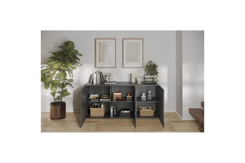 Hawell Skjenk 181 cm - Mørk grå - Oppbevaring - Oppbevaringsmøbler - Sideboard & skjenk