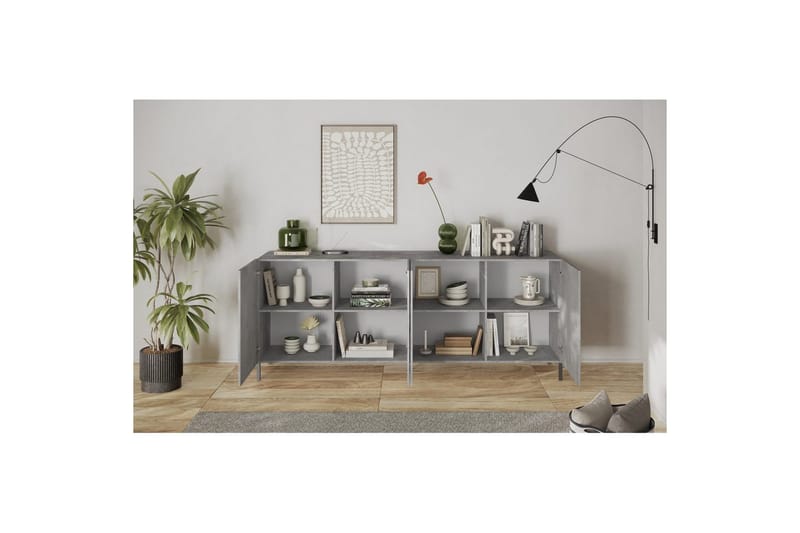 Hawell Skjenk 241 cm - Grå - Oppbevaring - Oppbevaringsmøbler - Sideboard & skjenk