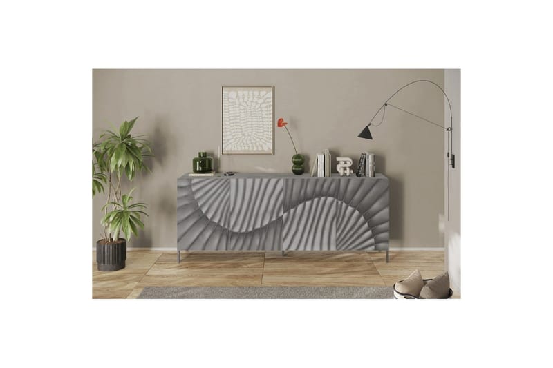 Hawell Skjenk 241 cm - Grå - Oppbevaring - Oppbevaringsmøbler - Sideboard & skjenk