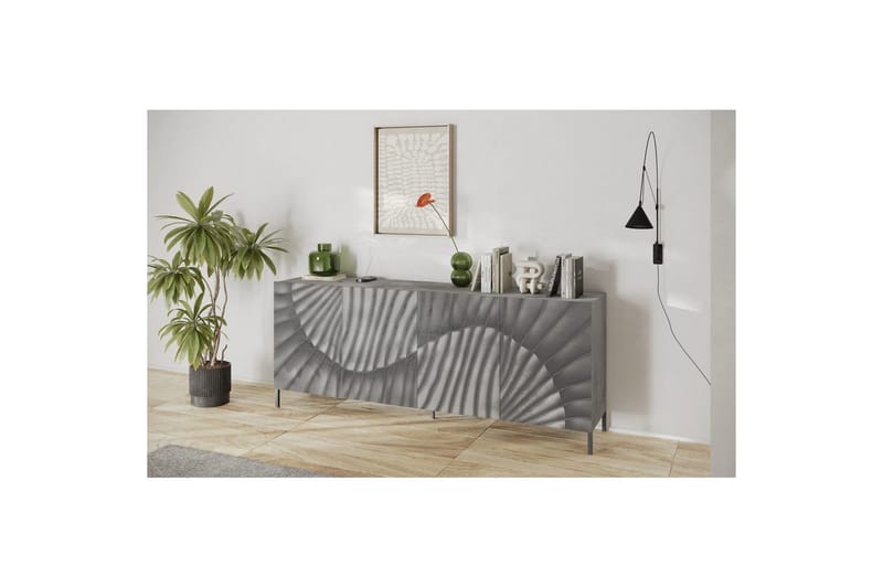 Hawell Skjenk 241 cm - Grå - Oppbevaring - Oppbevaringsmøbler - Sideboard & skjenk