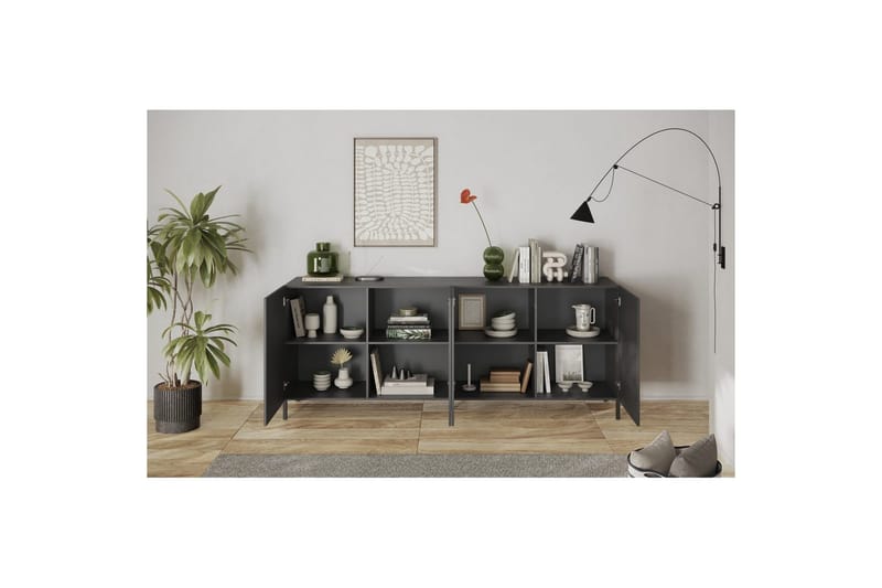 Hawell Skjenk 241 cm - Mørk grå - Oppbevaring - Oppbevaringsmøbler - Sideboard & skjenk