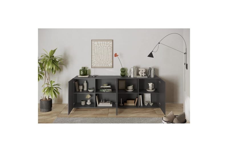Hawell Skjenk 241 cm - Mørk grå - Oppbevaring - Oppbevaringsmøbler - Sideboard & skjenk