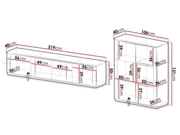 Hilafin Møbelsett for Stue - Oppbevaring - Oppbevaringsmøbler - Møbelsett til stue