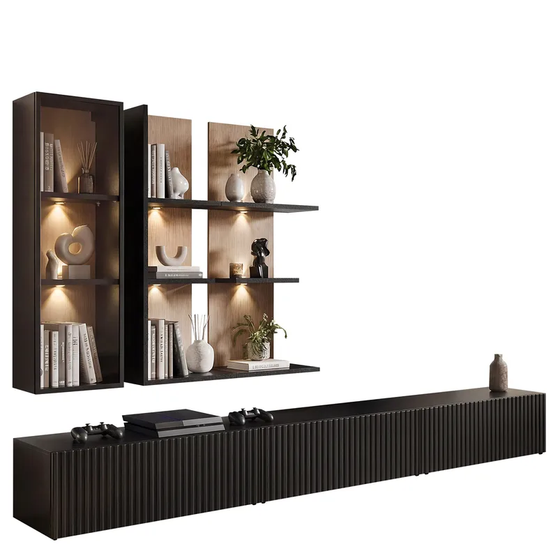 Hogdal møbelsett for stue - matt svart og brun - Oppbevaring - Oppbevaringsmøbler - Møbelsett til stue