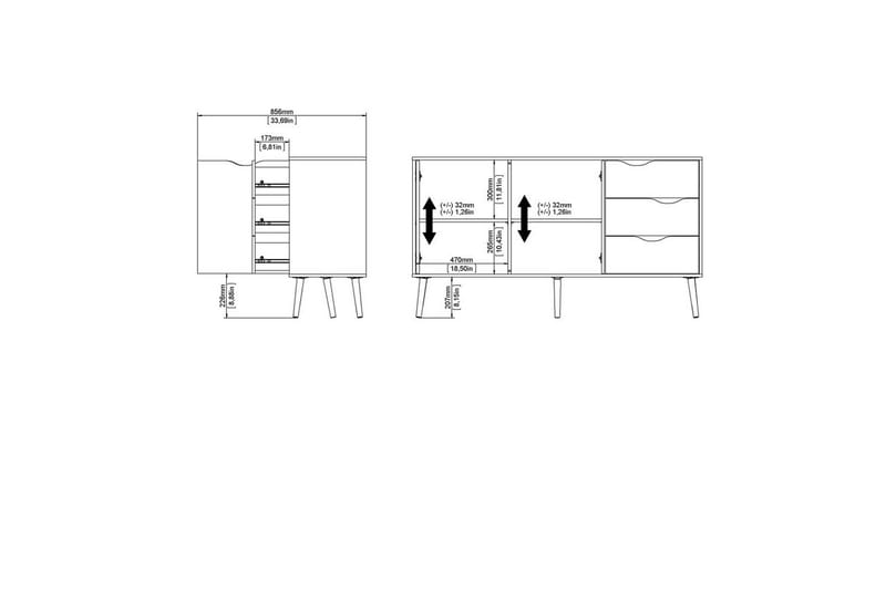Hostafranc Skjenk 147,2x39,1 cm - Natur - Oppbevaring - Oppbevaringsmøbler - Sideboard & skjenk