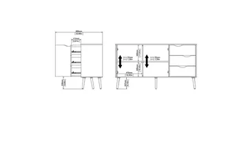 Hostafranc Skjenk 147,2x39,1 cm - Natur - Oppbevaring - Oppbevaringsmøbler - Sideboard & skjenk