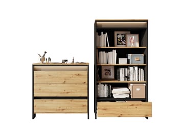 Huddinge Møbelsett Til Stue - Brun/Sort - Oppbevaring - Oppbevaringsmøbler - Møbelsett til stue