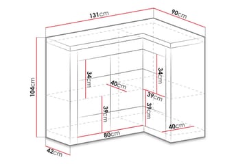 Indianapolis Skjenk 131x42x104 cm - Brun - Oppbevaring - Oppbevaringsmøbler - Sideboard & skjenk
