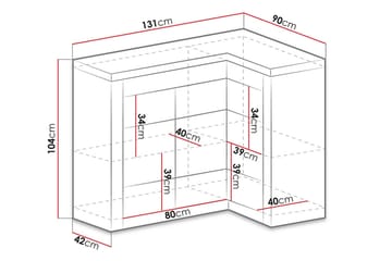 Indianapolis Skjenk 131x42x104 cm - Oppbevaring - Oppbevaringsmøbler - Sideboard & skjenk