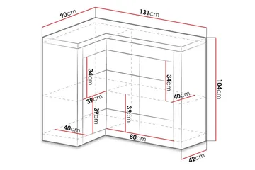 Indianapolis Skjenk 131x42x104 cm - Oppbevaring - Oppbevaringsmøbler - Sideboard & skjenk