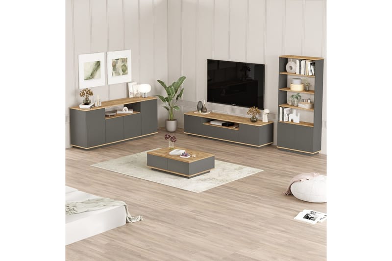 Jaivind Møbelsett for Stue - Brun/Antrasitt - Oppbevaring - Oppbevaringsmøbler - Møbelsett til stue