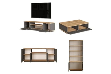 Jaivind Møbelsett for Stue - Brun/Antrasitt - Oppbevaring - Oppbevaringsmøbler - Møbelsett til stue