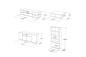 Jaivind Møbelsett for Stue - Brun/Antrasitt - Oppbevaring - Oppbevaringsmøbler - Møbelsett til stue