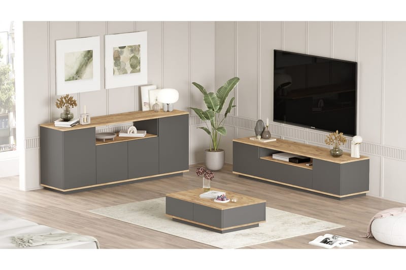 Jaivind Møbelsett for Stue - Brun/Antrasitt - Oppbevaring - Oppbevaringsmøbler - Møbelsett til stue