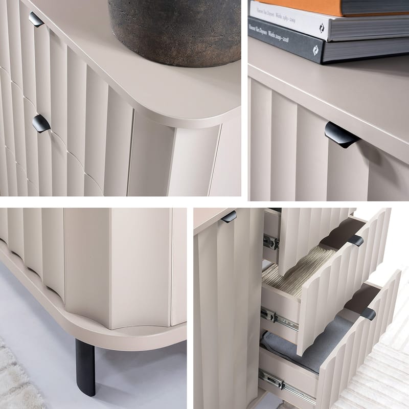 Joriel Skjenk 111 cm - Beige|svart - Oppbevaring - Oppbevaringsmøbler - Kommode